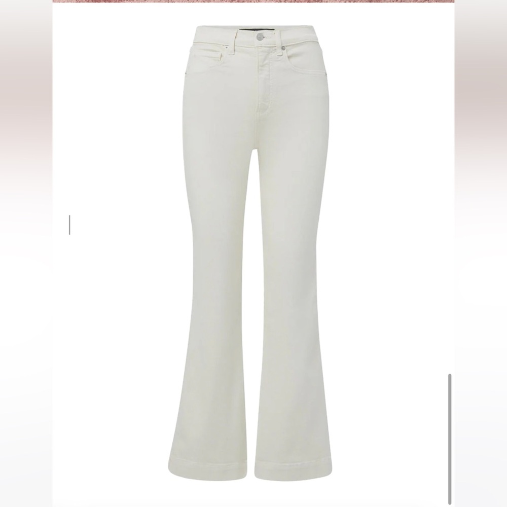 Veronica Beard Cream Wide-Leg Flare Jeans - Picture 12 of 16